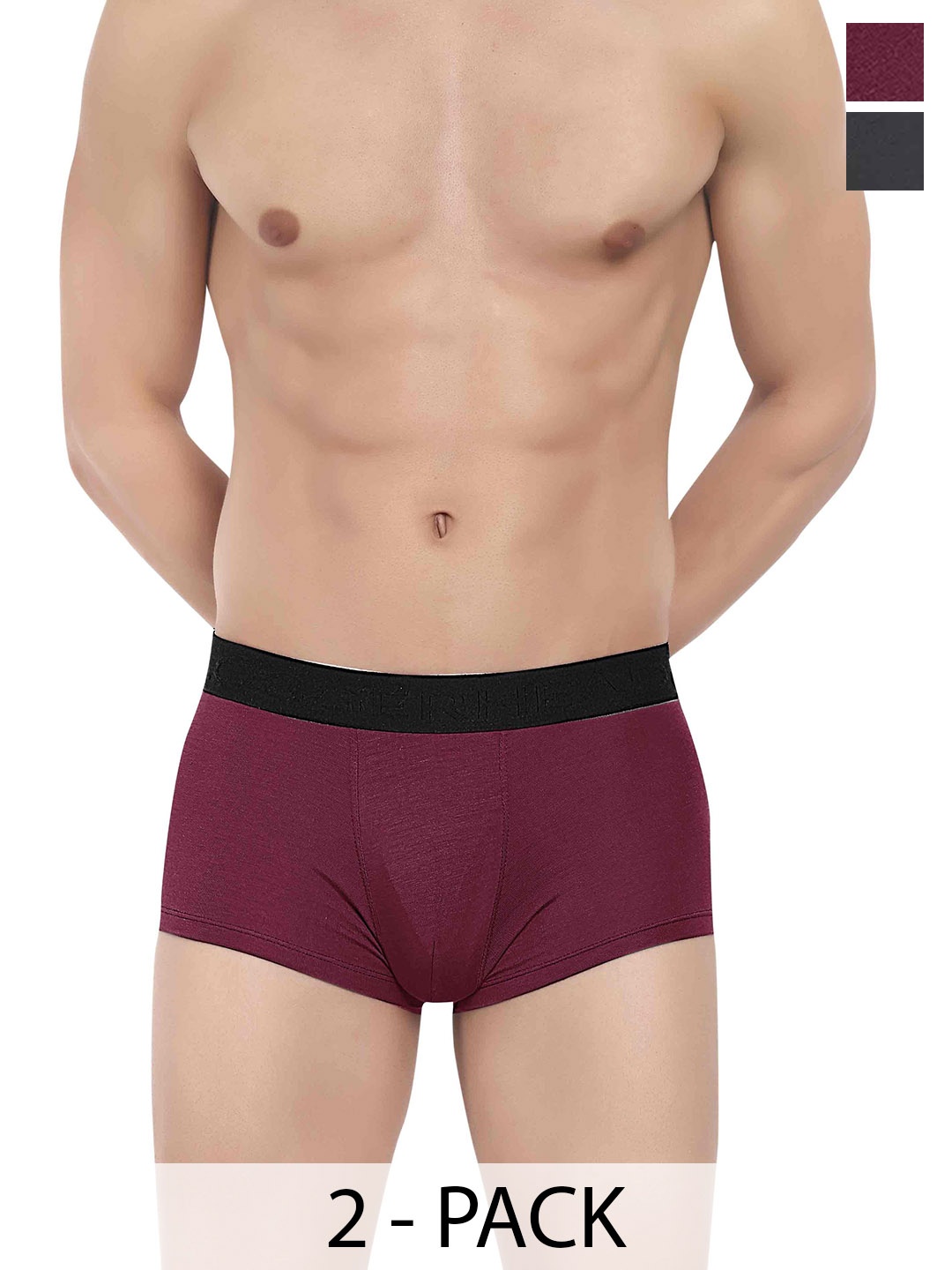 

LOGGERHEAD Pack Of 2 Cotton Short Trunks LHMT002-Maroon-Grey