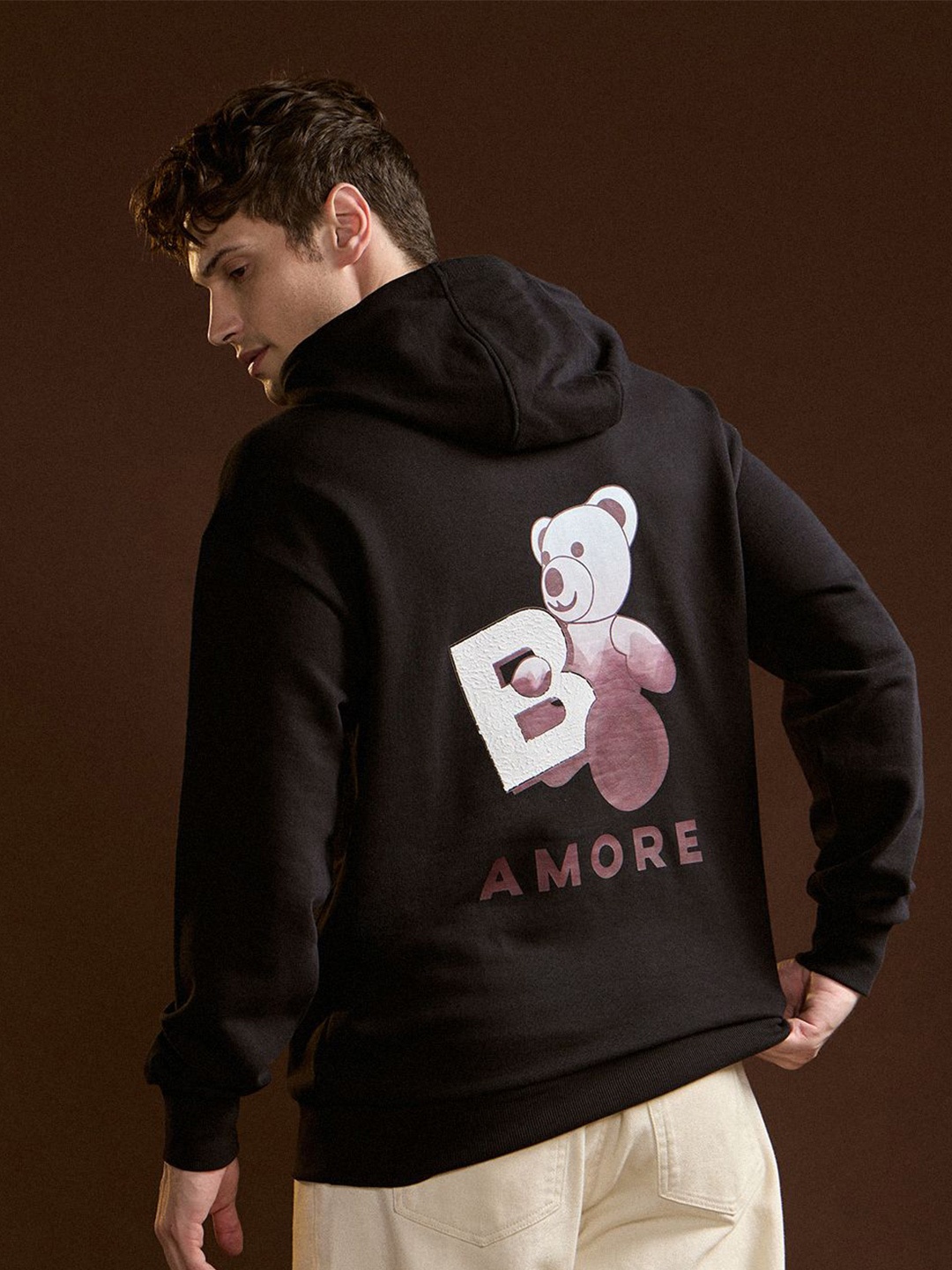 

THE BEAR HOUSE Men Hooded Sweatshirt, Black