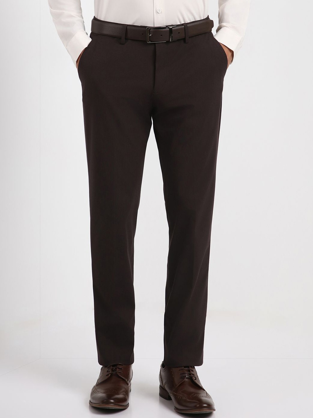 

Allen Solly Sport Men Slim Fit Formal Trousers, Brown