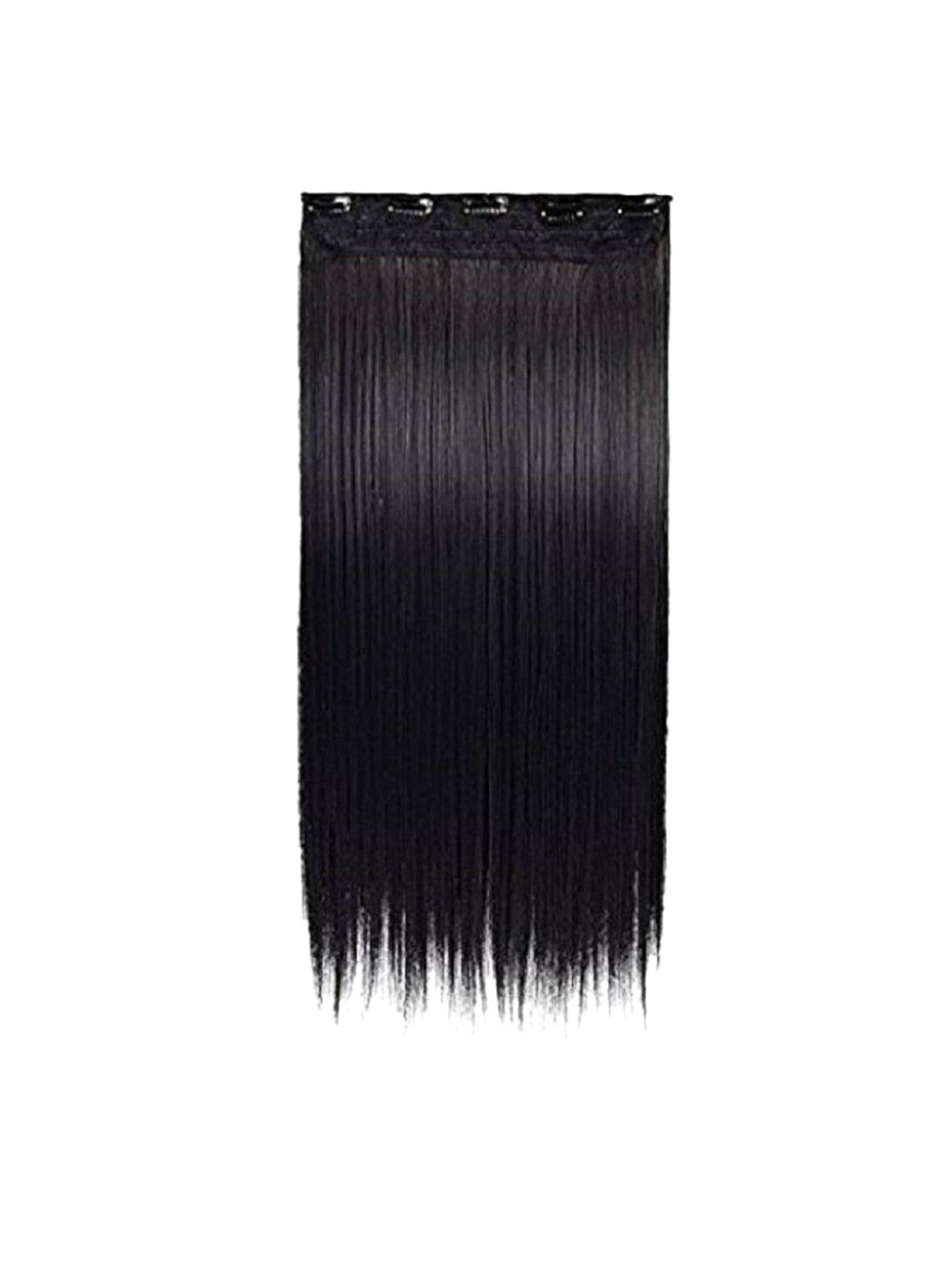 

camola deva Clip In Straight Scalp Topper Hair Extension- Black- 24 Inch
