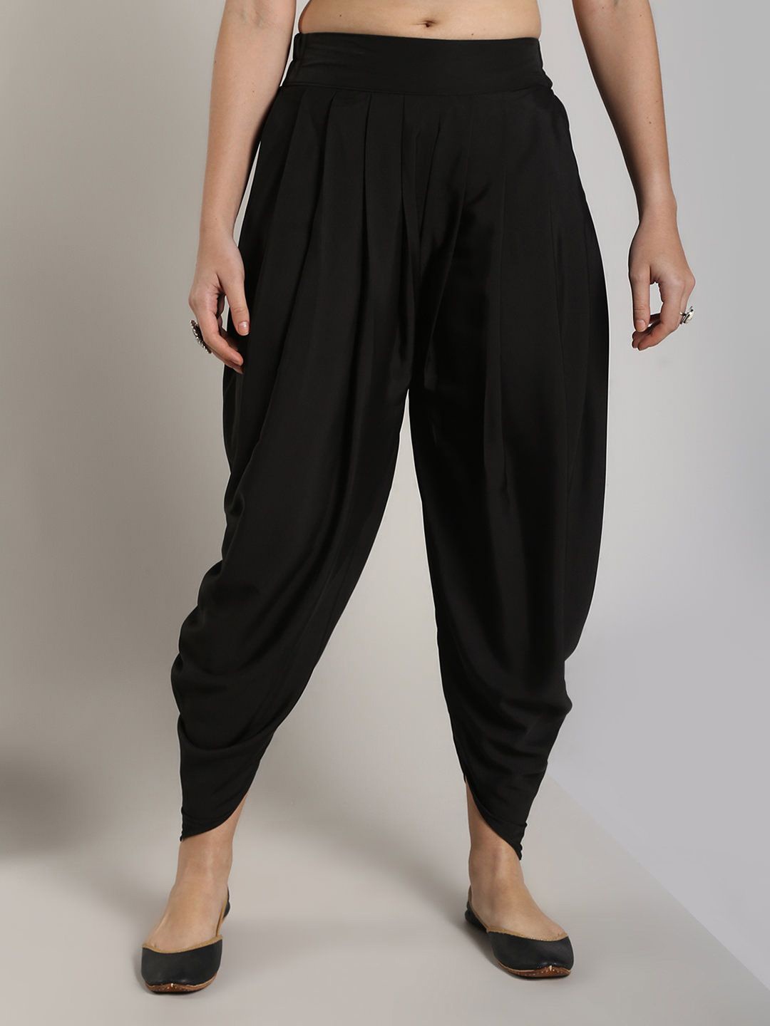 

Abhishti Women Black Polycrepe Dhoti Pants Trousers