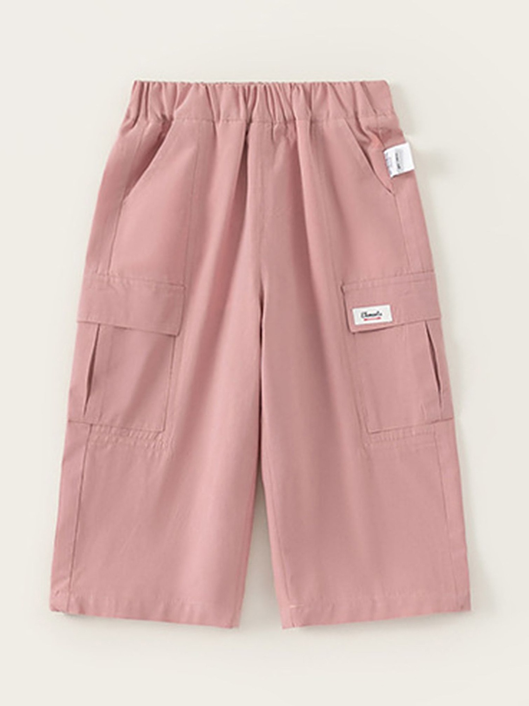 

LULU & SKY Girls Loose Fit High-Rise Cargos Trousers, Pink