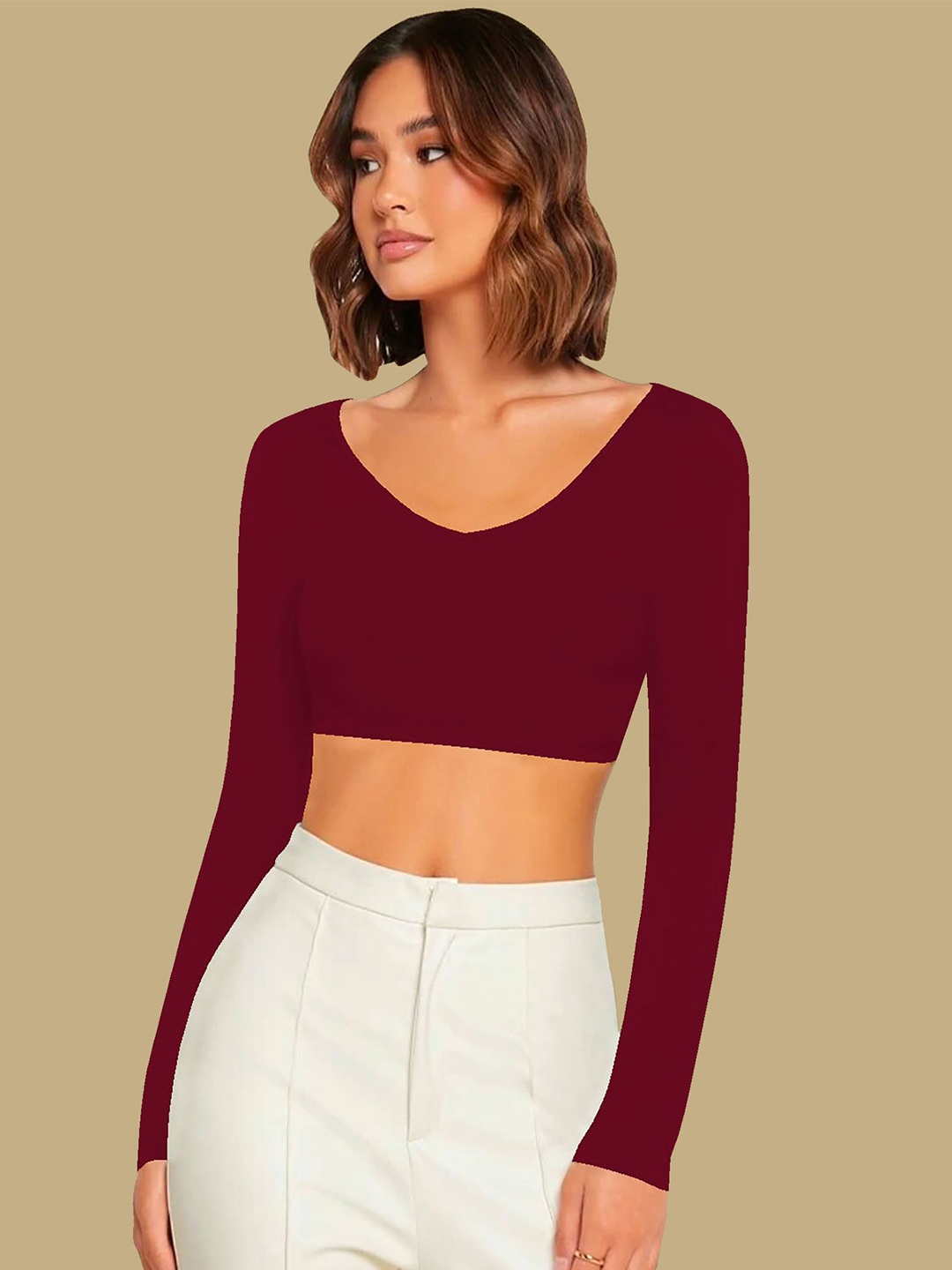 

Dream Beauty Fashion Crop Top, Maroon