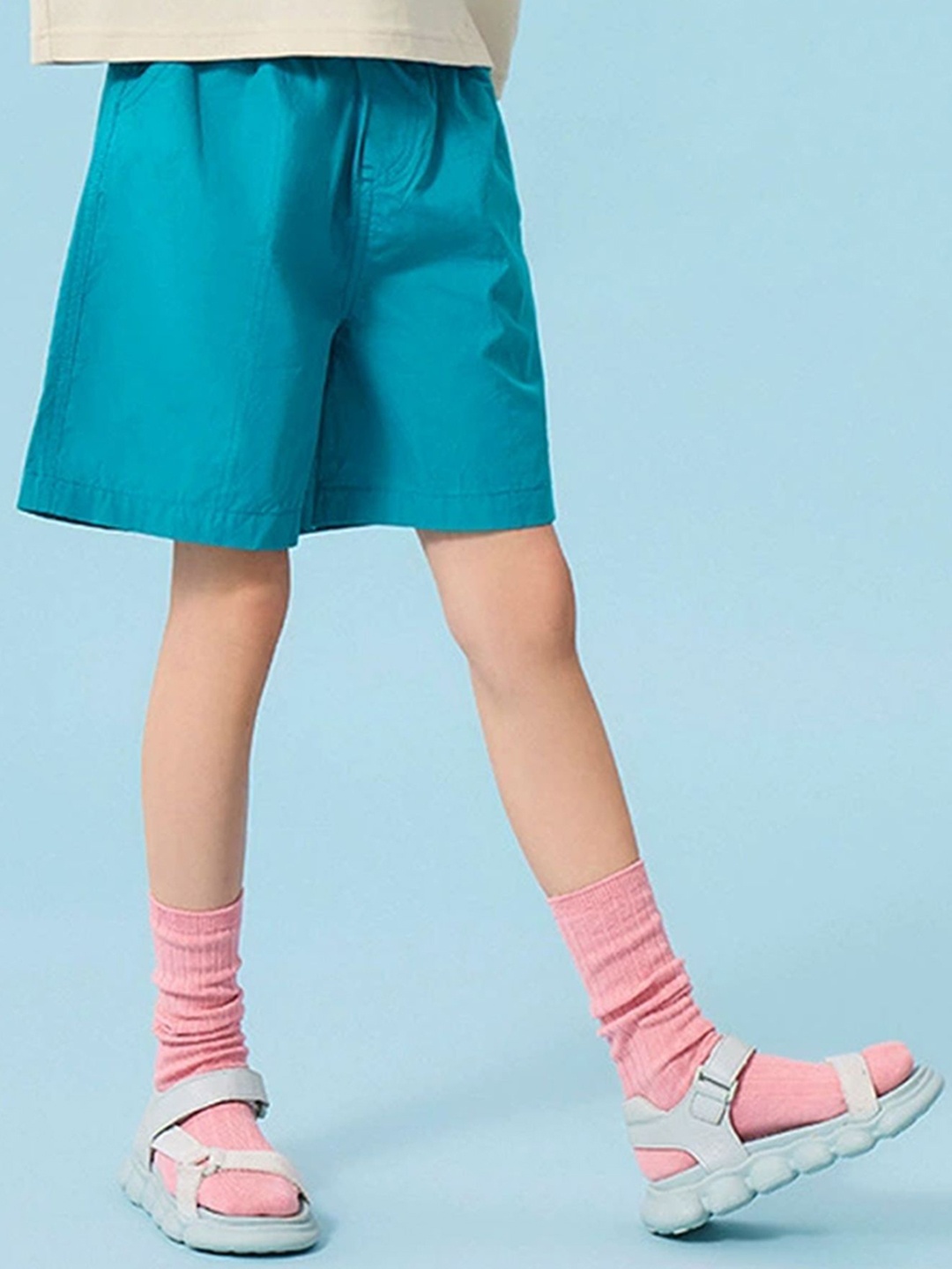 

LULU & SKY Girls High-Rise Sports Shorts, Blue