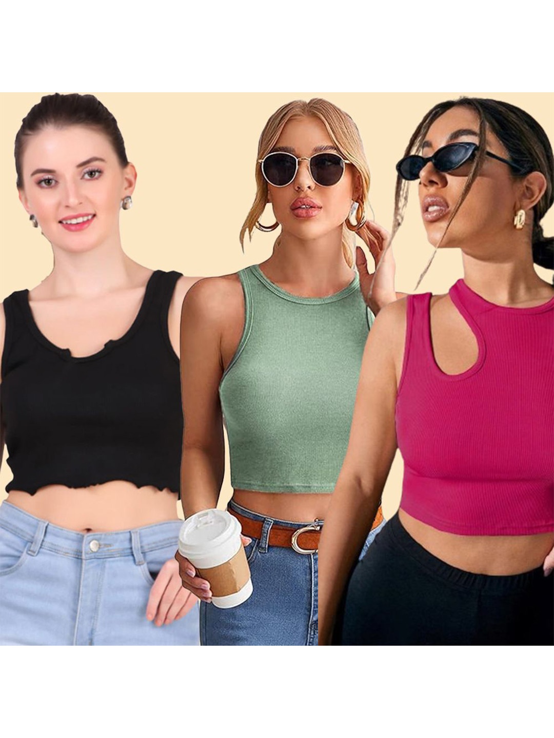 

Moda Rapido Tank Crop Top, Multi