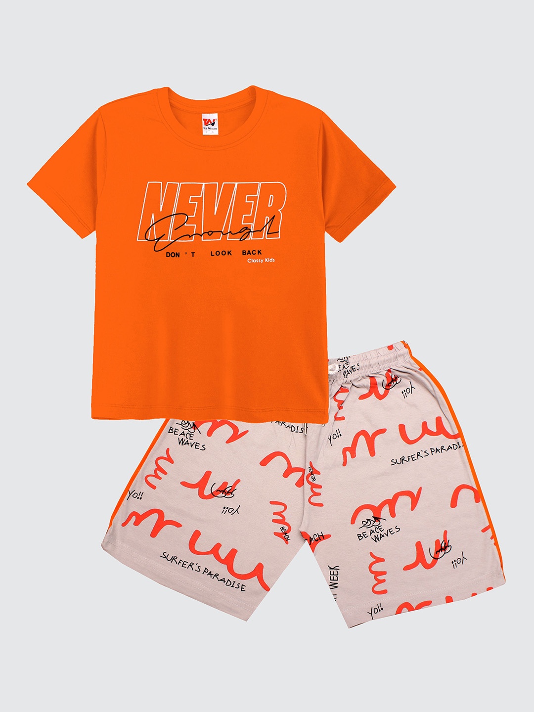 

Tee Weavers Boys Printed Night suit, Orange