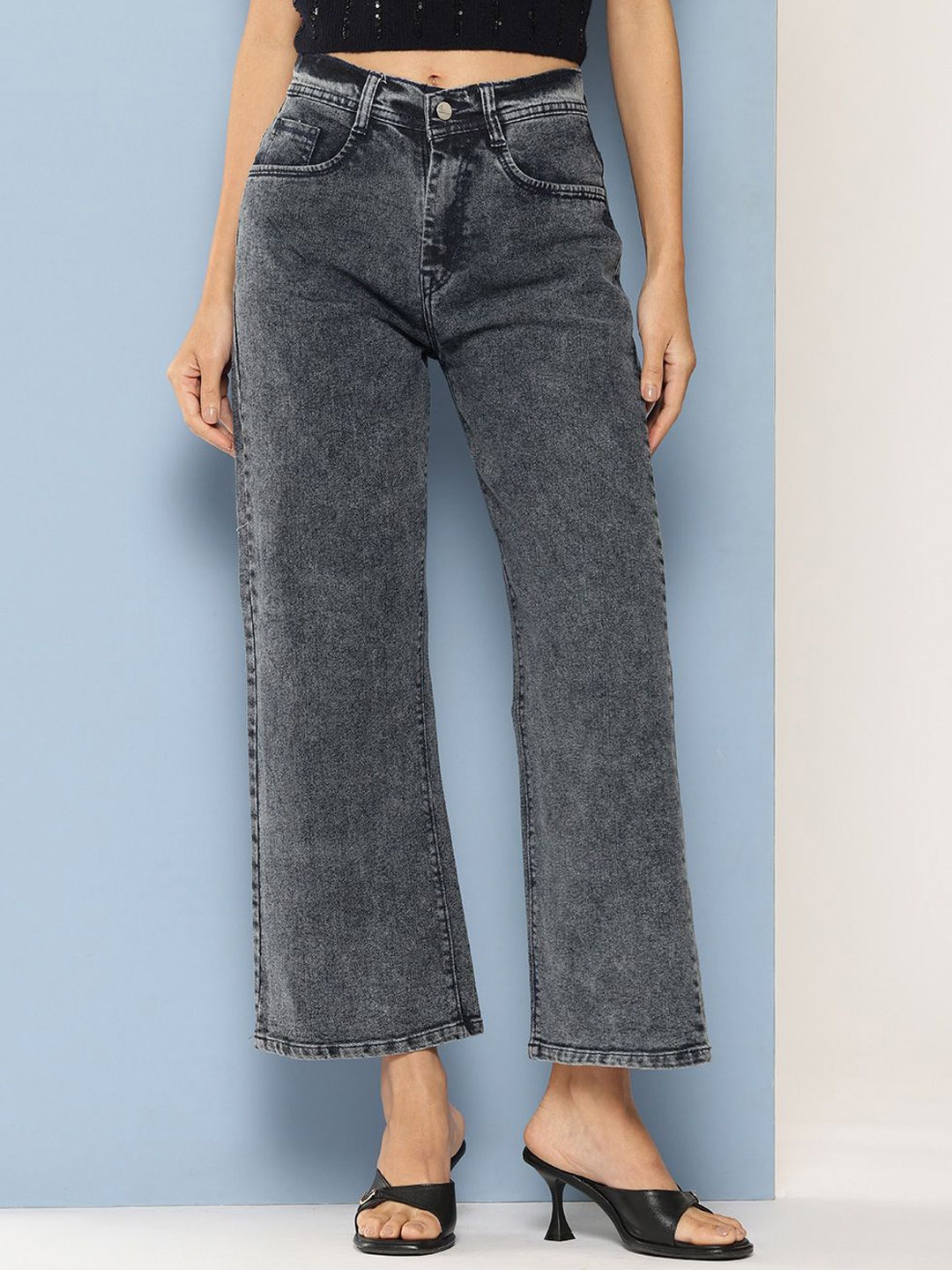 

CORSICA Women Light Fade High-Rise Wide Leg Jeans, Grey