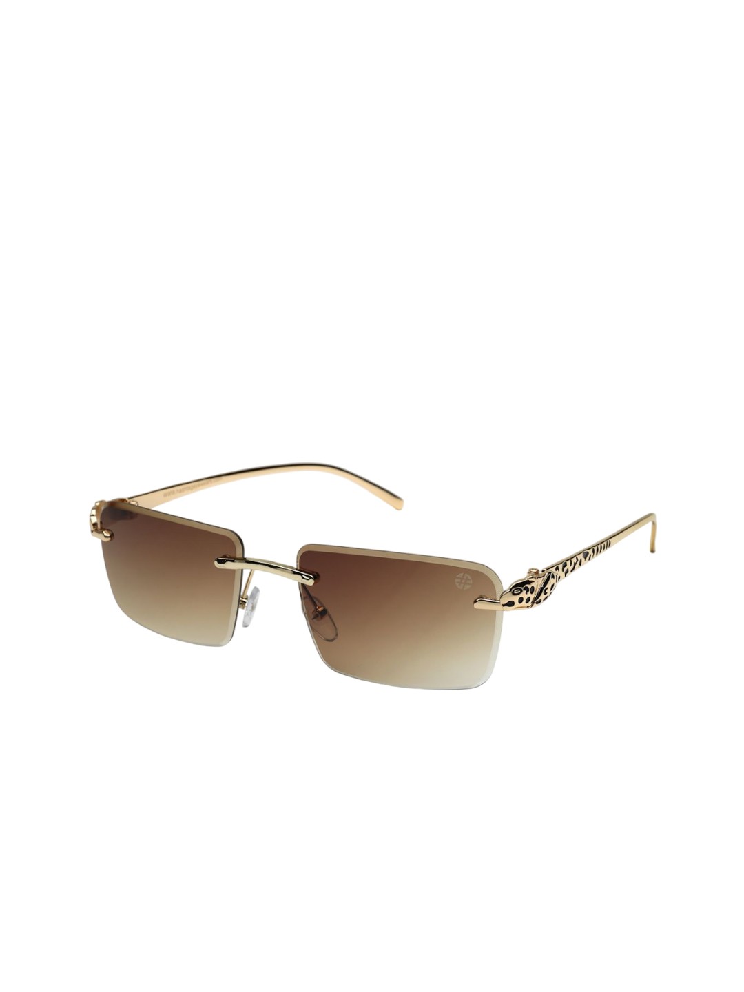 

HASHTAG EYEWEAR Men UV Protected & Polarised Rimless Square Sunglasses ICE-S2683-C2, Brown