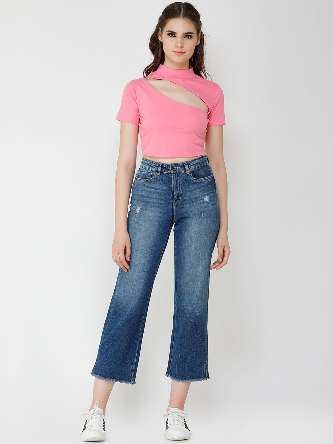 

Moda Rapido Cotton Crop Top, Pink