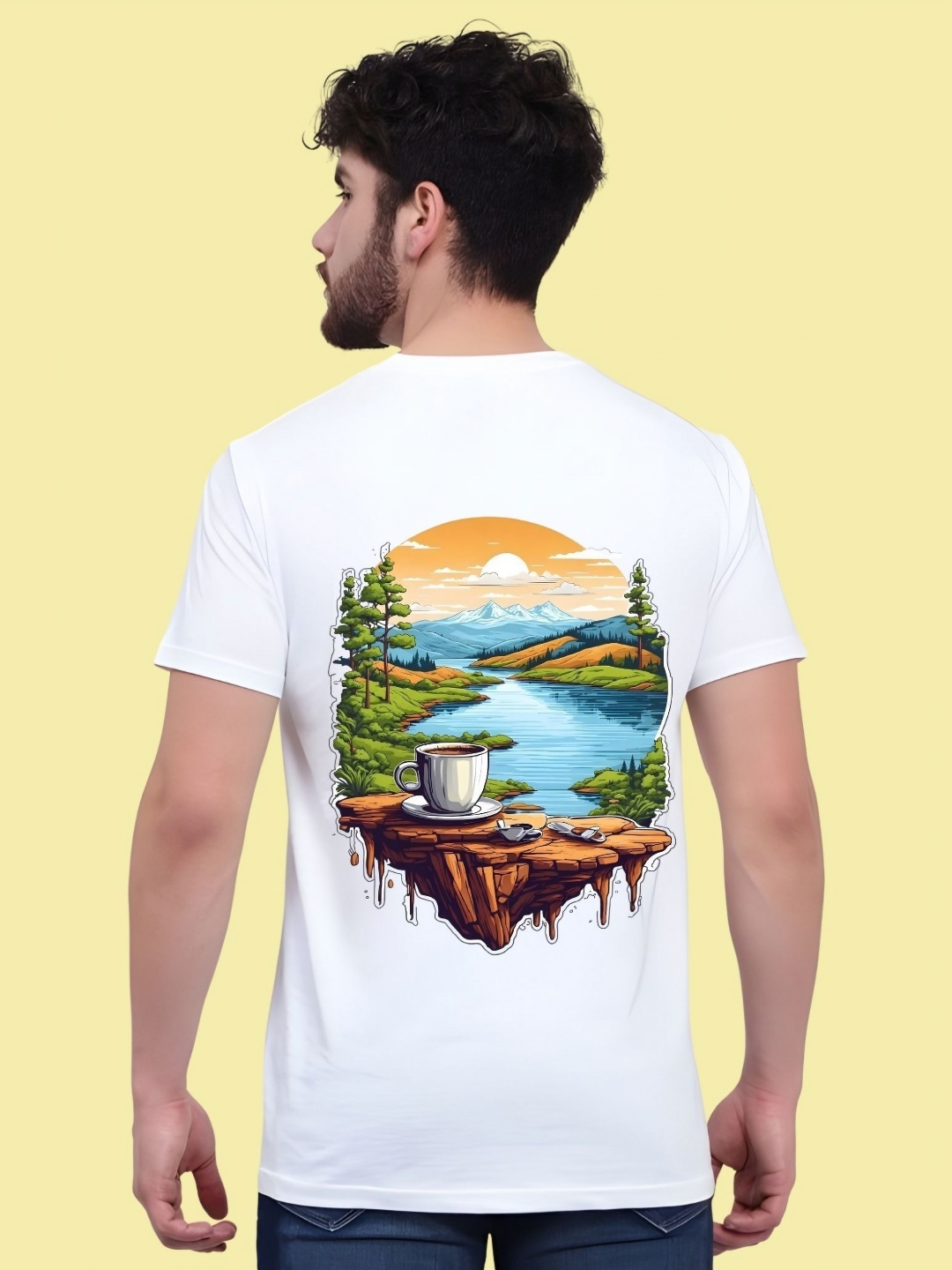 

THE BEETEL HOUSE Men Drop-Shoulder Sleeves T-shirt, White