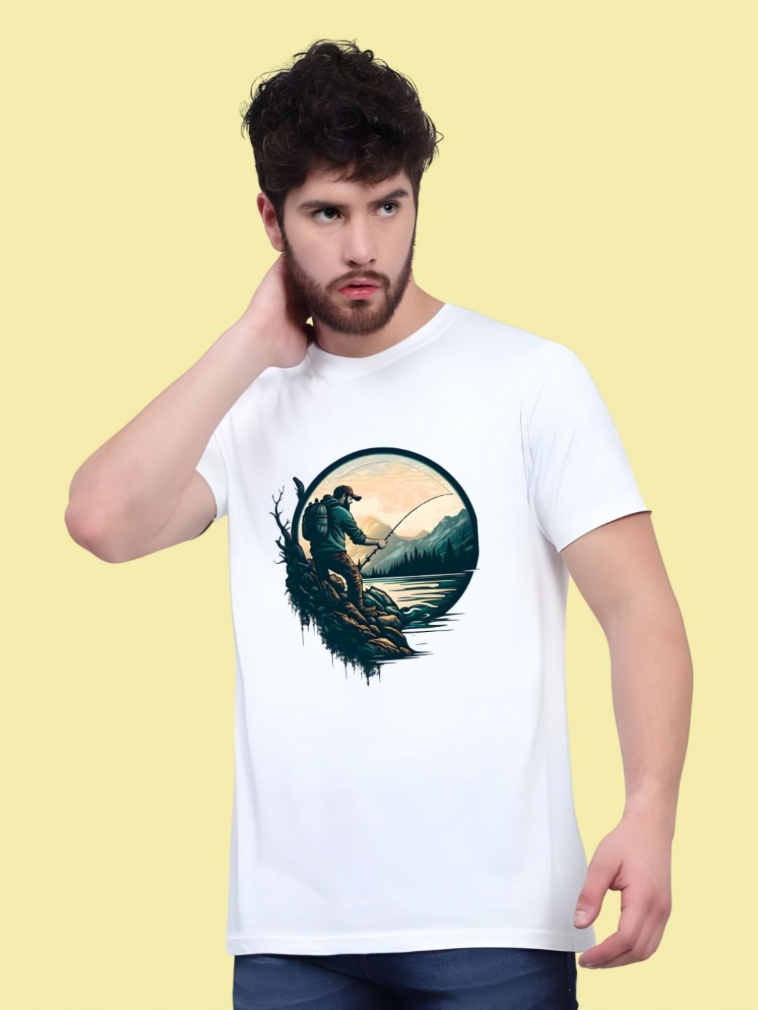 

THE BEETEL HOUSE Men Drop-Shoulder Sleeves T-shirt, White