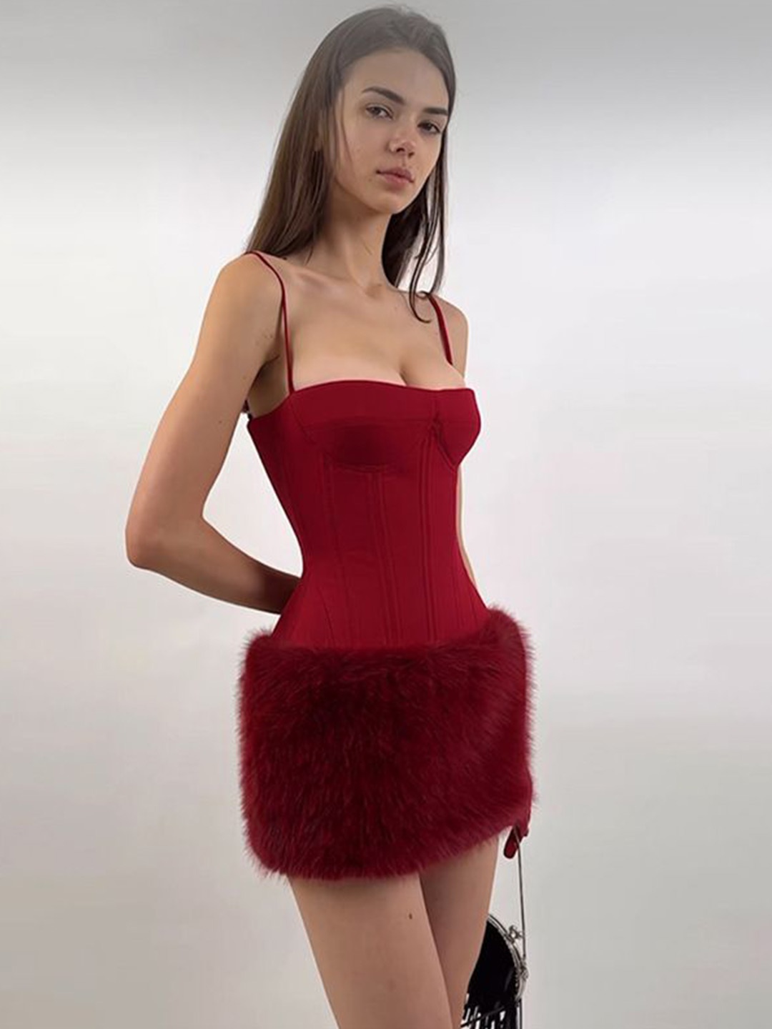 

StyleCast Women Shoulder Straps Bodycon Mini Dress, Maroon