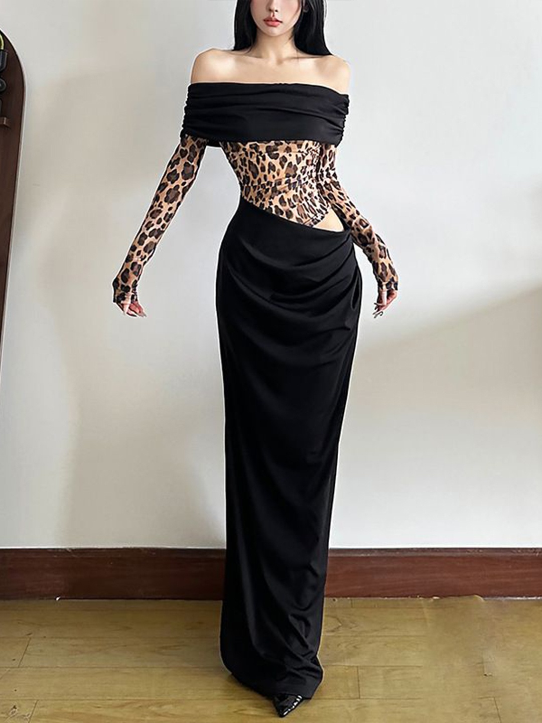 

StyleCast Women's Animal Print Off-Shoulder Satin Bodyco Dress, Multi