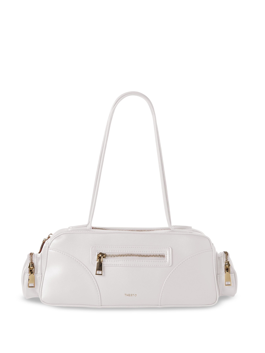 

THESTO PU Bowling Handheld Bag, White