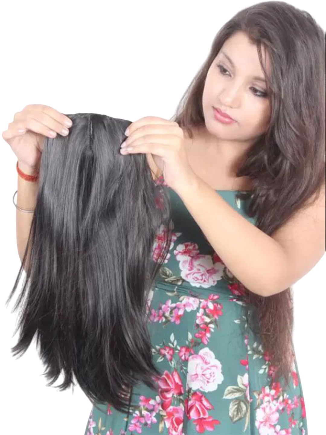 

camola deva Clip-In Straight Hair Extension - Black - 20 Inch