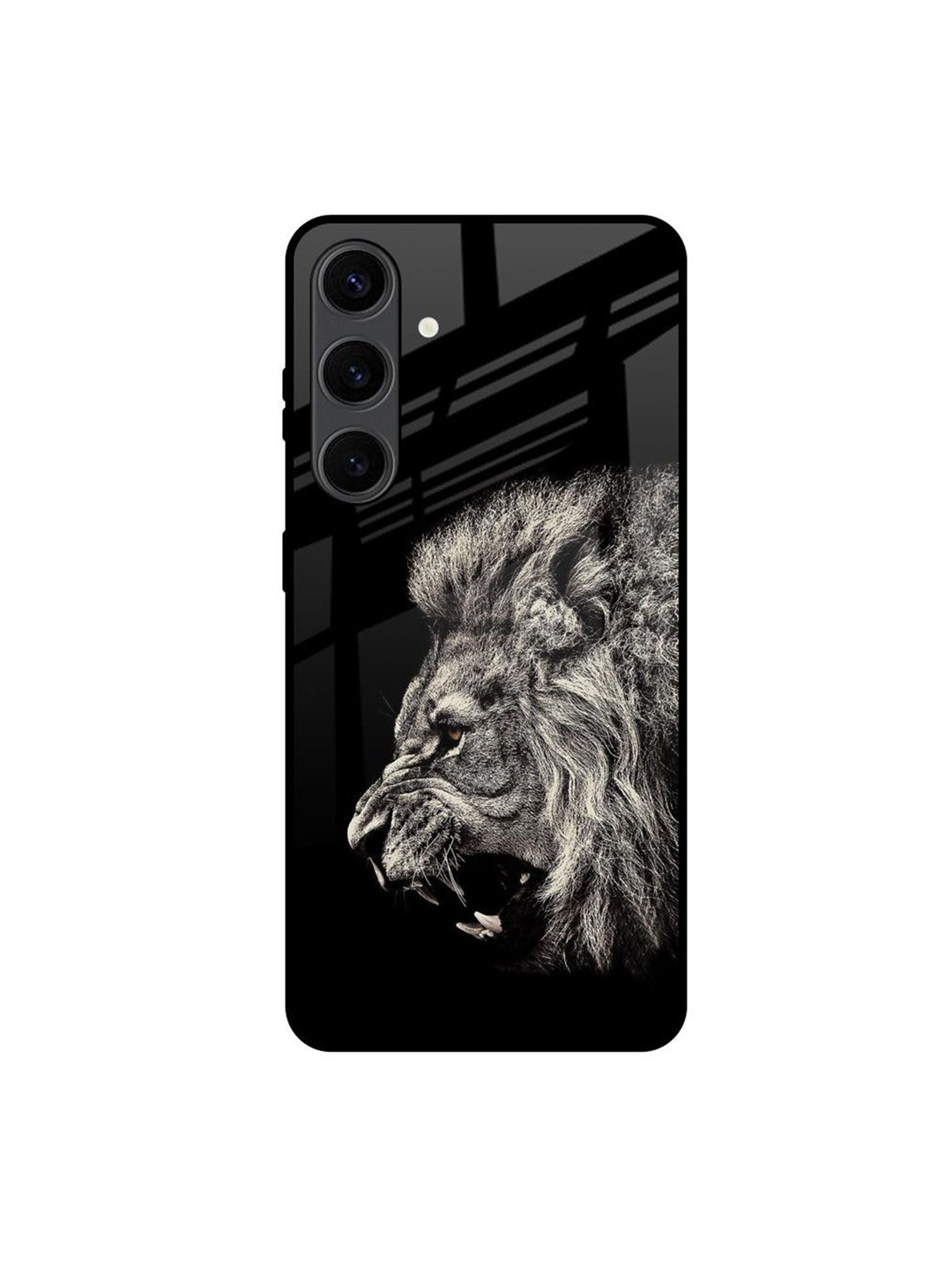 

QRIOH Brave Lion Printed Samsung Galaxy S24 Plus Back Case, Black