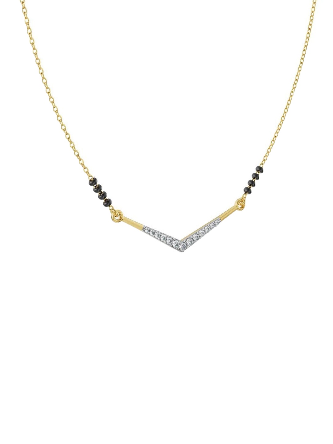 

Emori Meera 14KT Gold Diamond Studded Mangalsutra, Yellow