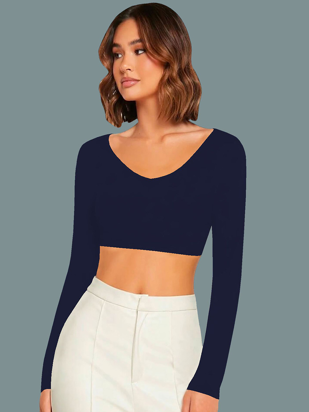 

Dream Beauty Fashion Crop Top, Navy blue