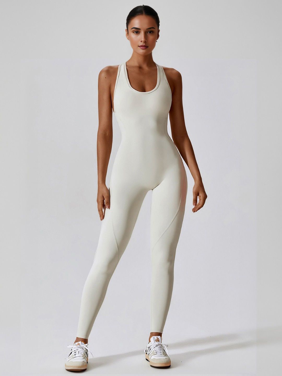 

StyleCast Women Basic Sleeveless Jumpsuit, Off white