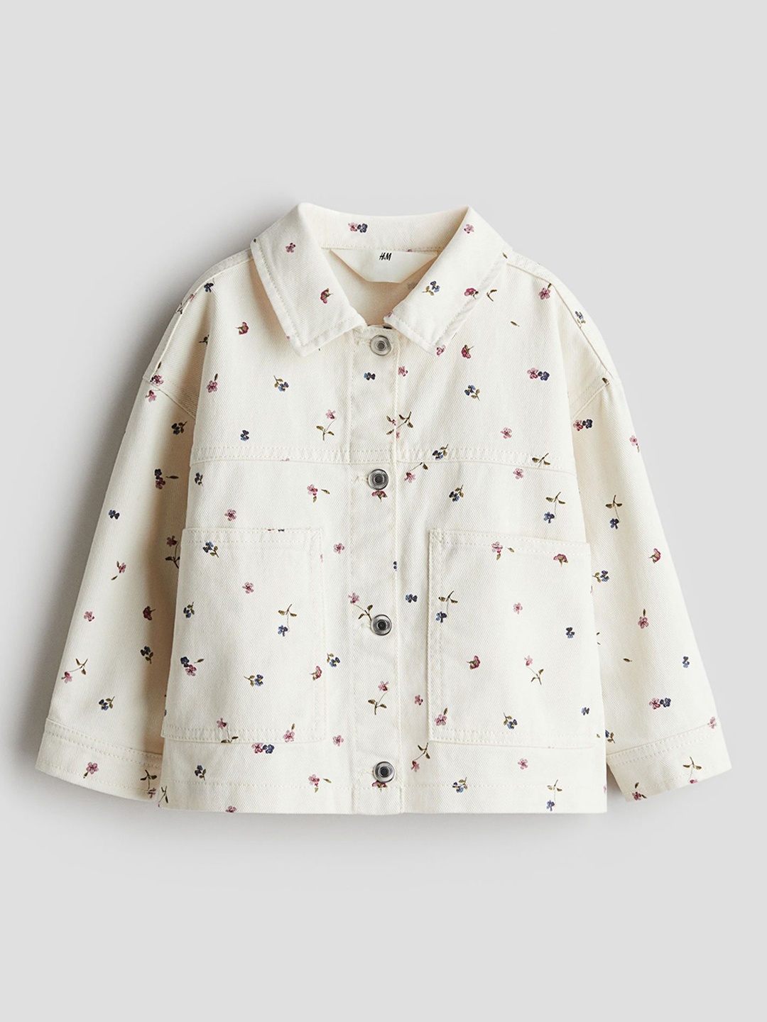 

H&M Oversized Cotton Twill Jacket, White