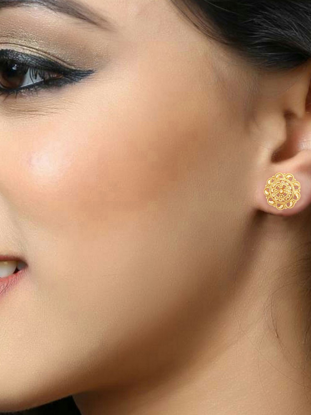 

DIVASTRI Floral Studs Earrings, Gold