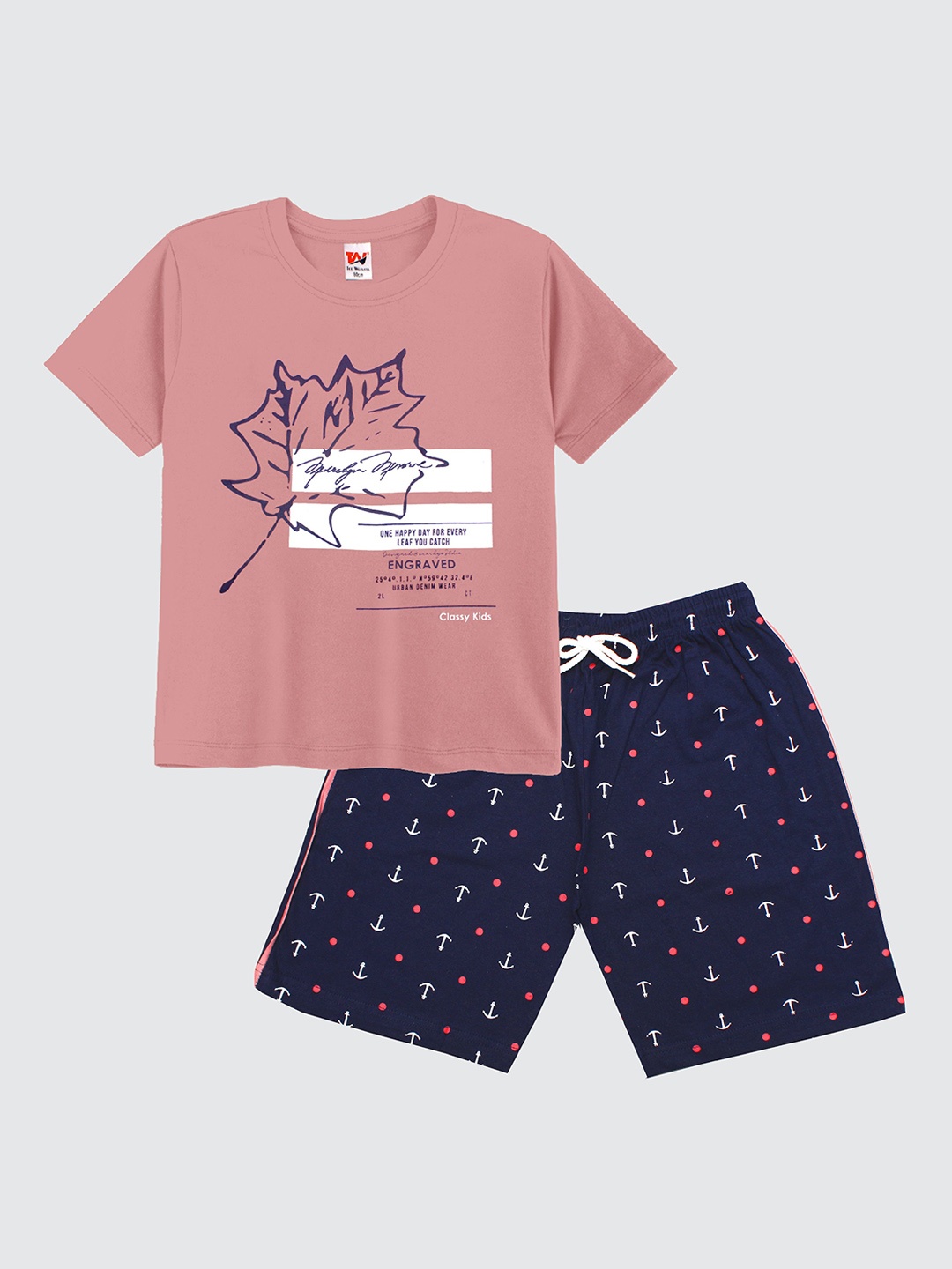 

Tee Weavers Boys Printed Night suit, Pink