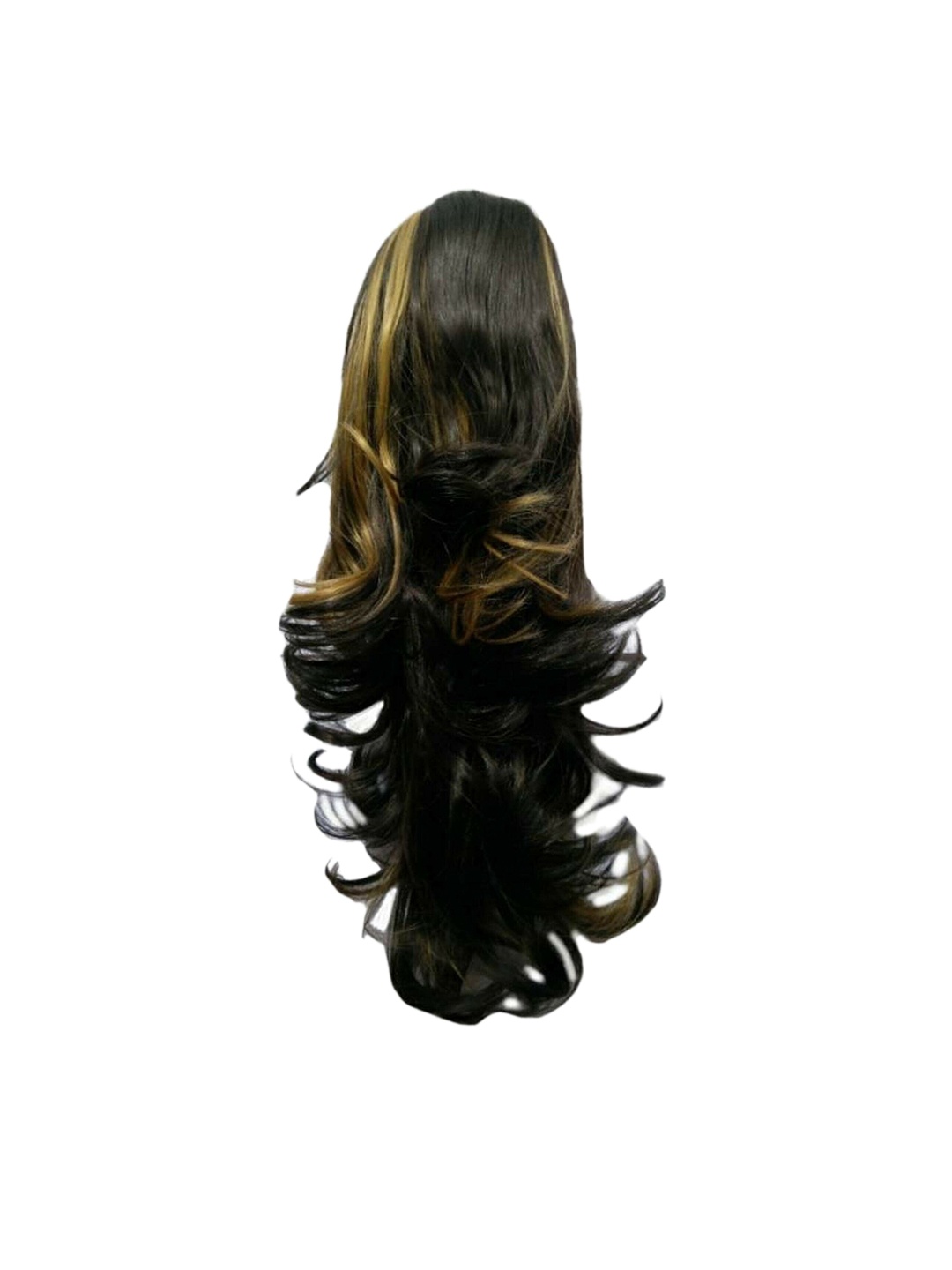 

camola deva Clip-In Ponytail Wavy Hair Extension - Golden Highlight - 18 Inch, Gold