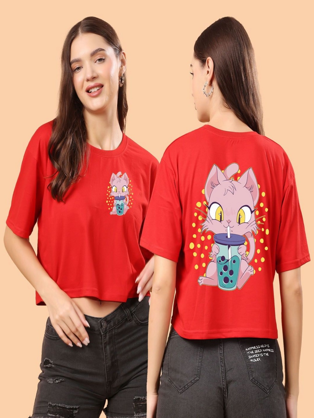 

SWIFTLY Women Printed Bio Finish T-shirt, Red