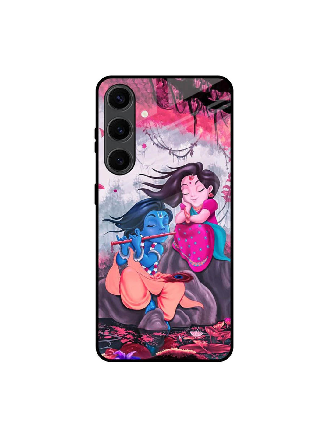 

QRIOH Radha Krishna Art Real Printed Samsung Galaxy S24 Plus Back Case, Pink