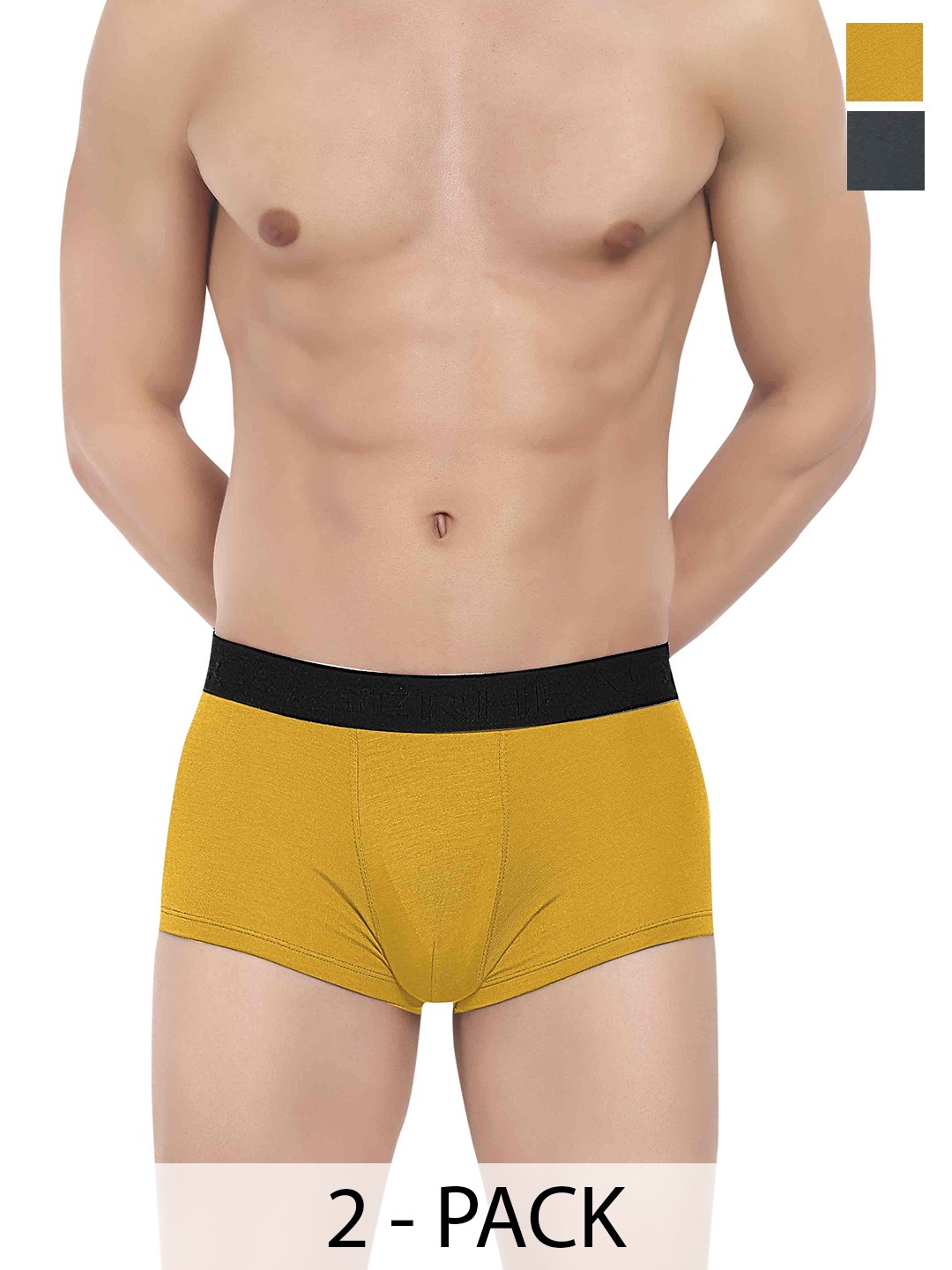 

LOGGERHEAD Pack Of 2Men Cotton Outer Elastic Short Trunks LHMT002-Yellow-Grey
