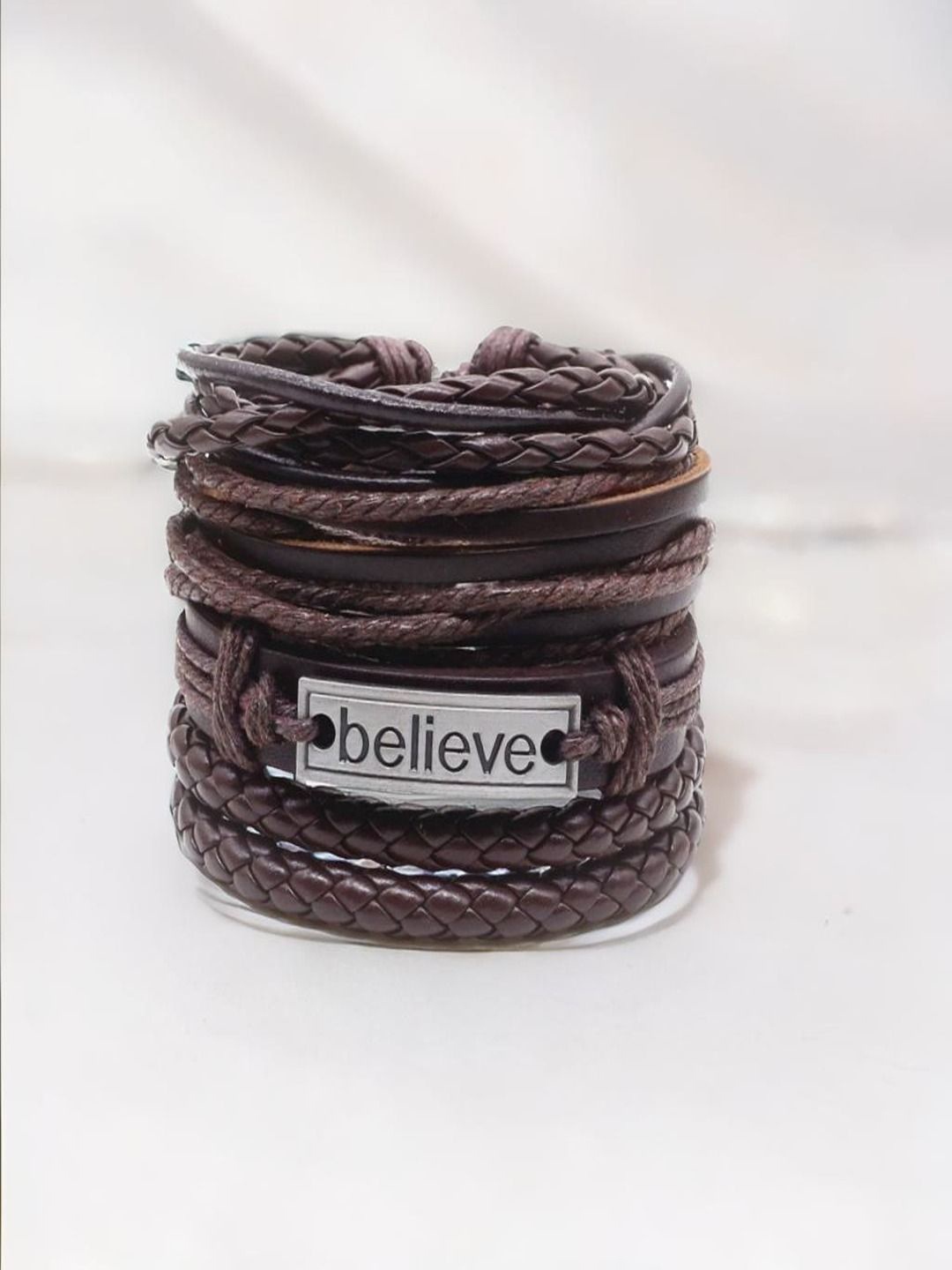 

The Roadster Set Of 4 Men Multiple Strands Wraparound Bracelet, Brown