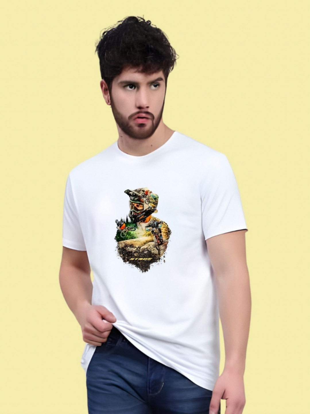 

THE BEETEL HOUSE Men Drop-Shoulder Sleeves T-shirt, White