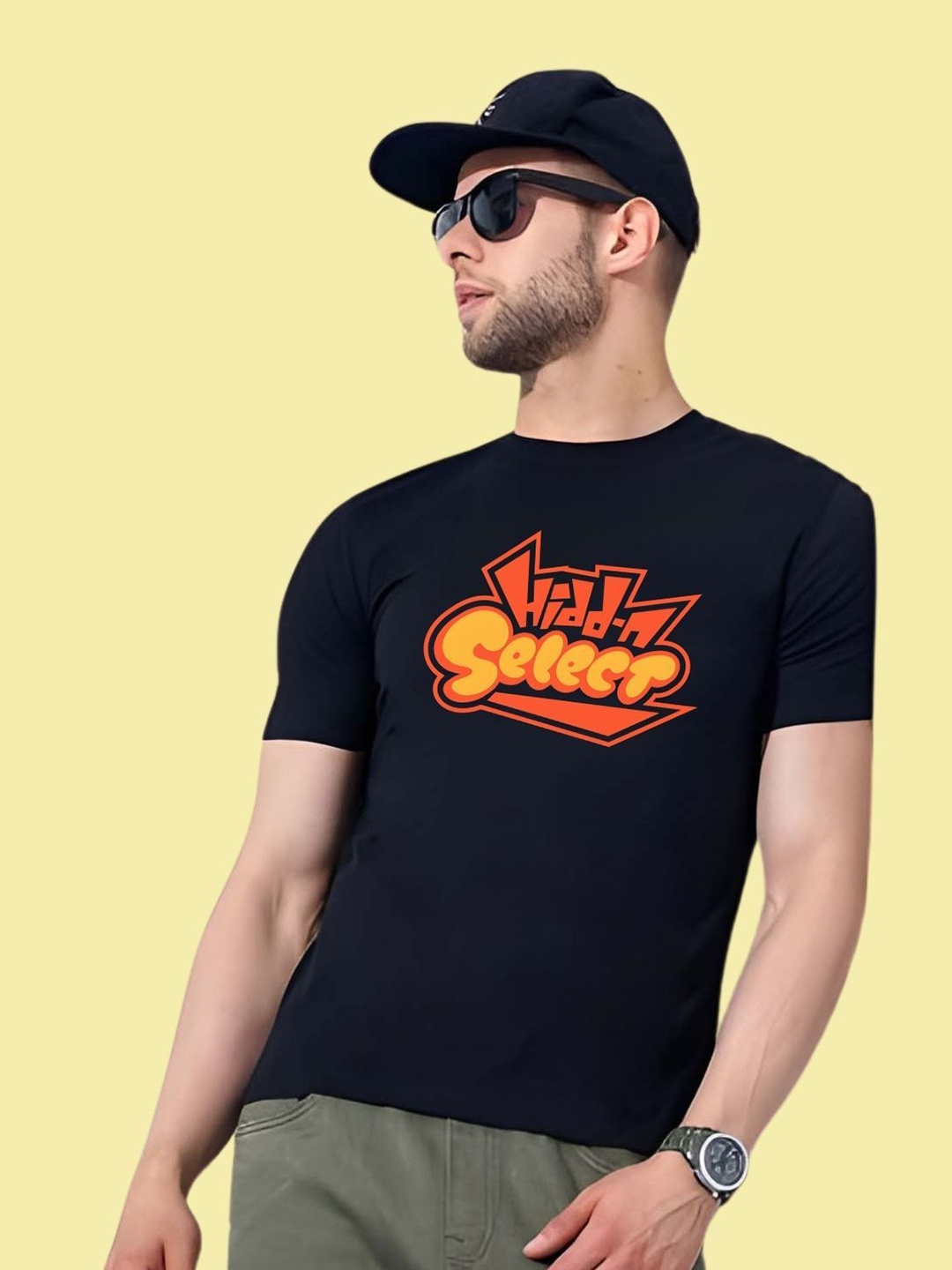 

THE BEETEL HOUSE Men Drop-Shoulder Sleeves T-shirt, Black