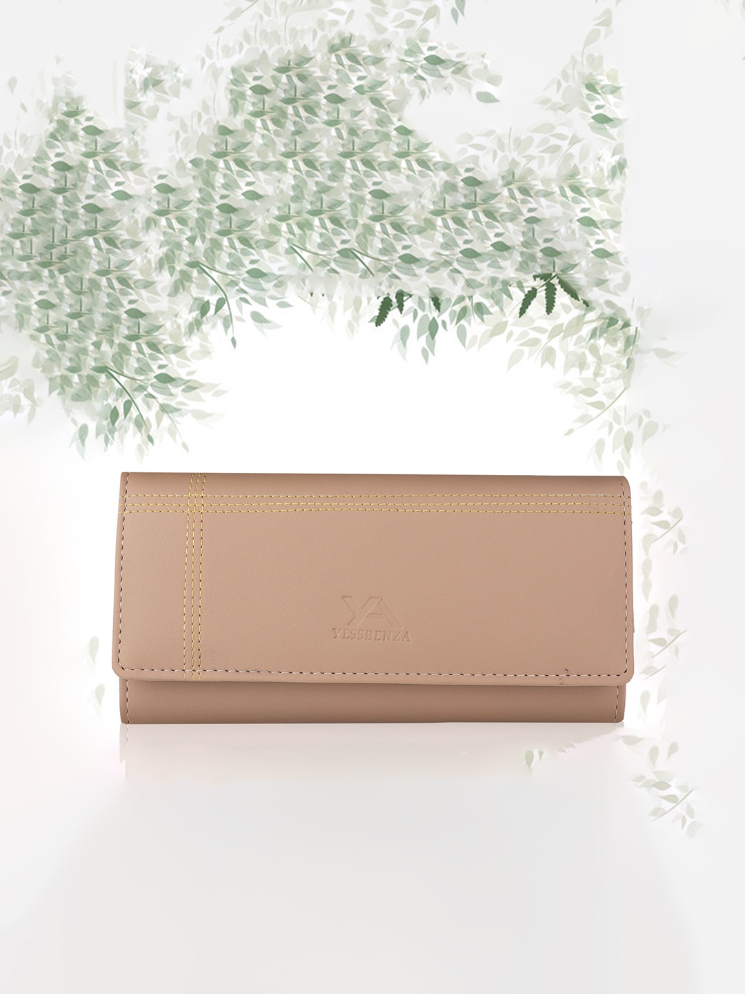 

YESSBENZA Textured Envelope Clutch, Beige