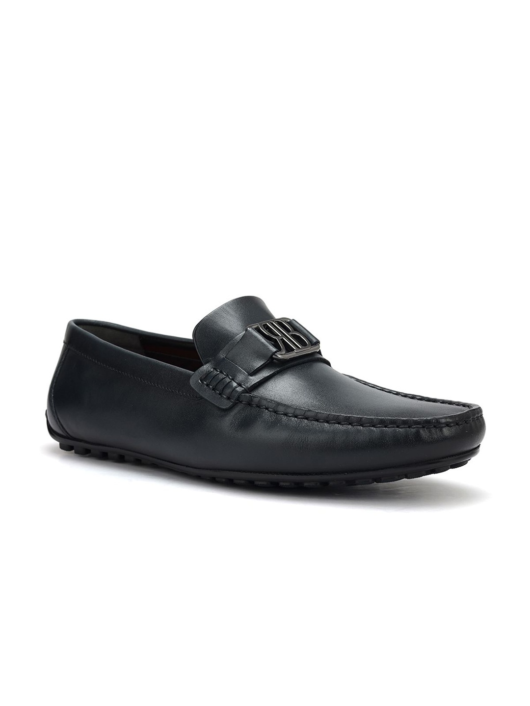 

ROSSO BRUNELLO Men Leather Formal Loafers, Navy blue