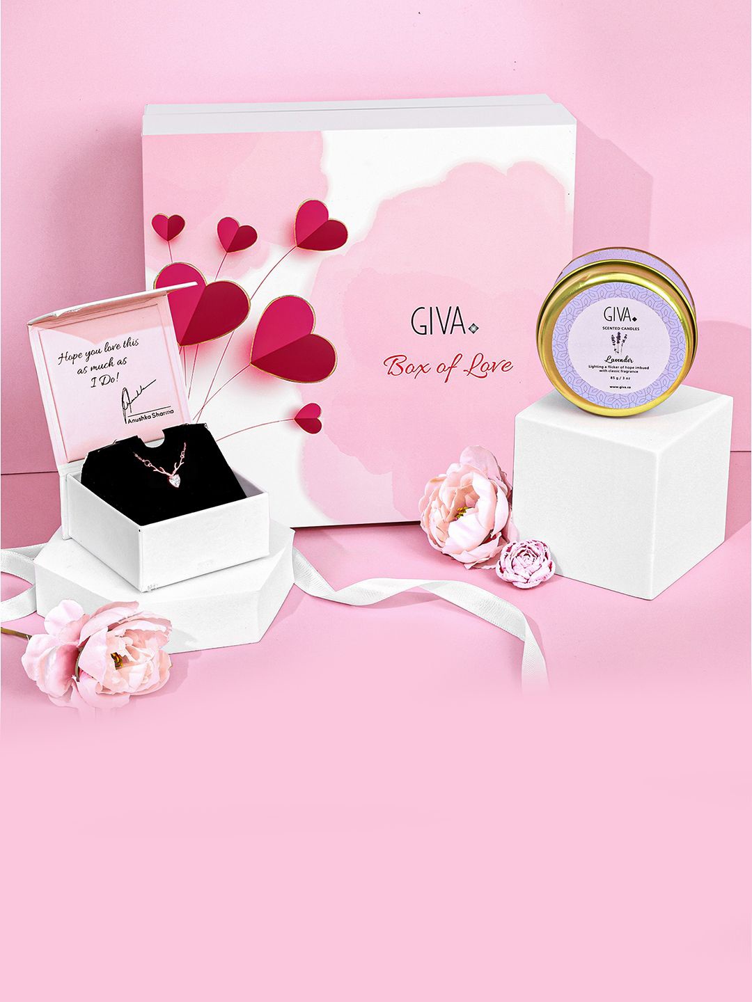 

GIVA 925 Sterling Silver Stone Studded The Eternal Gift Box, Rose gold
