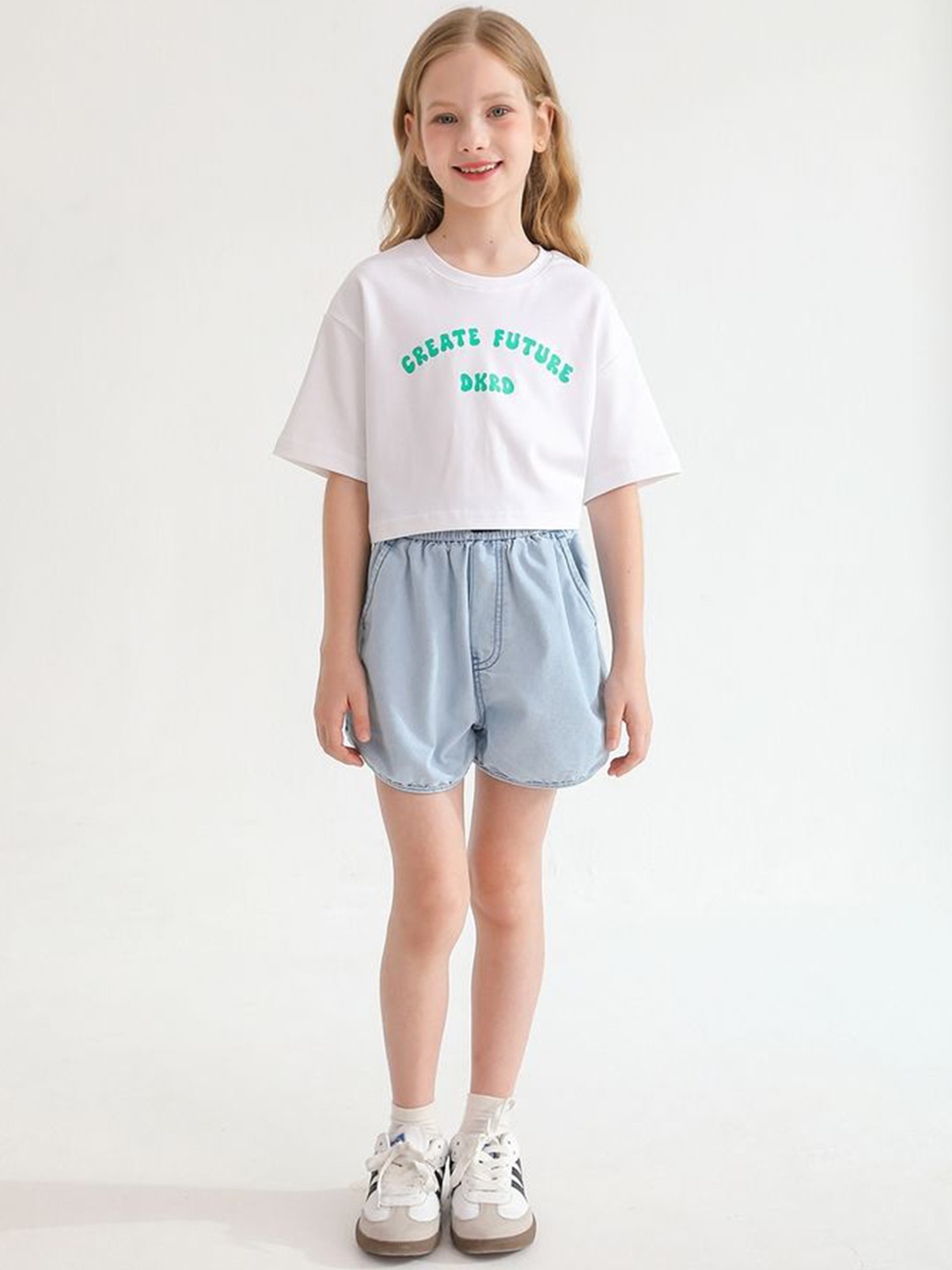 

LULU & SKY Girls High-Rise Shorts, Blue