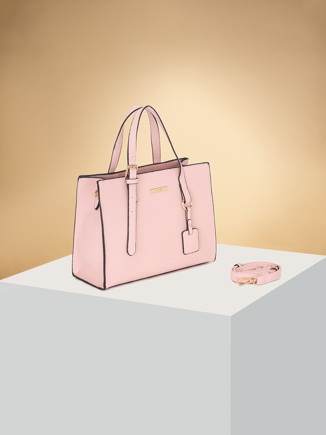 

Forever Glam by Pantaloons PU Structured Shoulder Bag, Pink