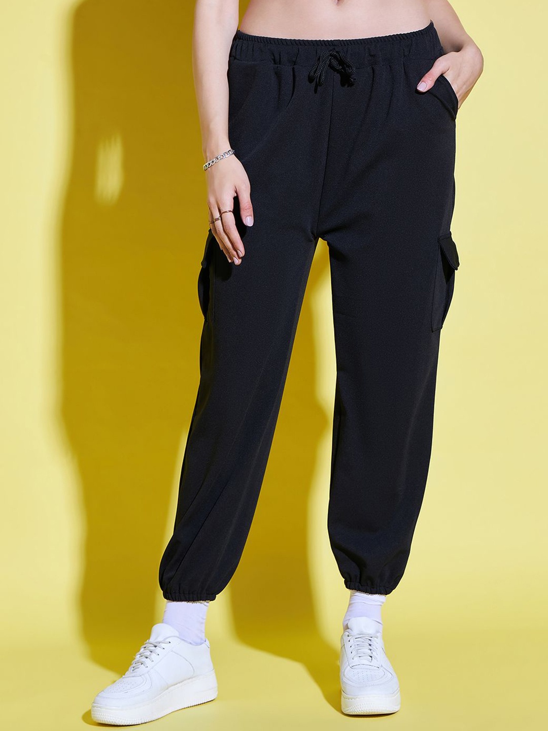 

BUY NEW TREND Women Relaxed High-Rise Jogger Trouser, Black