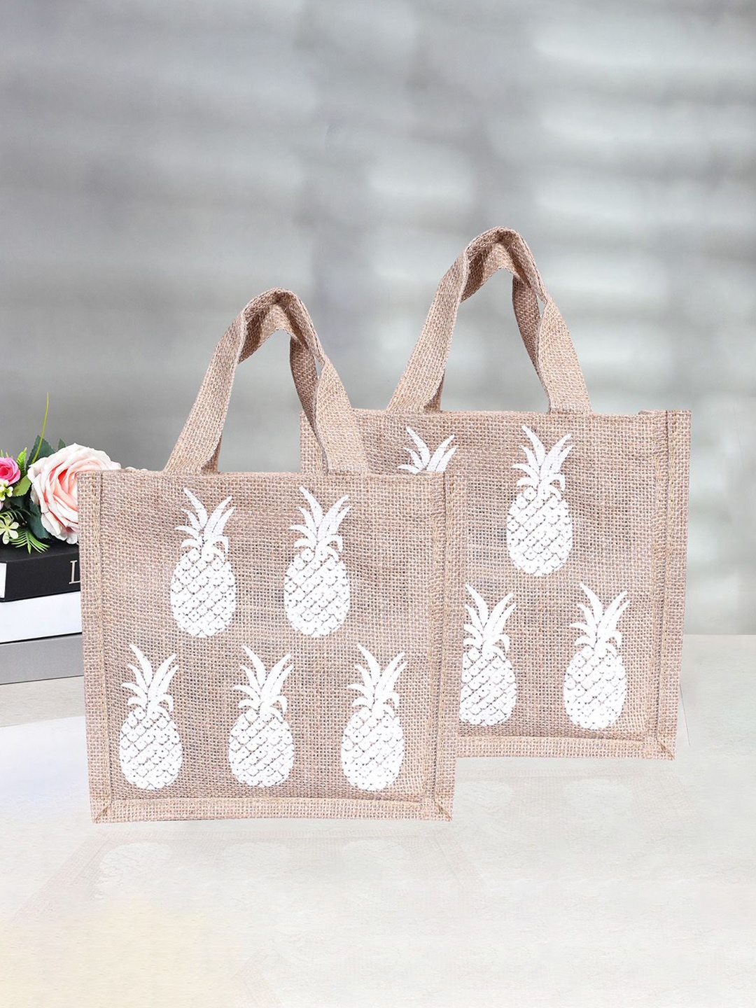 

Kuber Industries Set of 2 Other Prints Lunch bags Travel Accessory, Brown