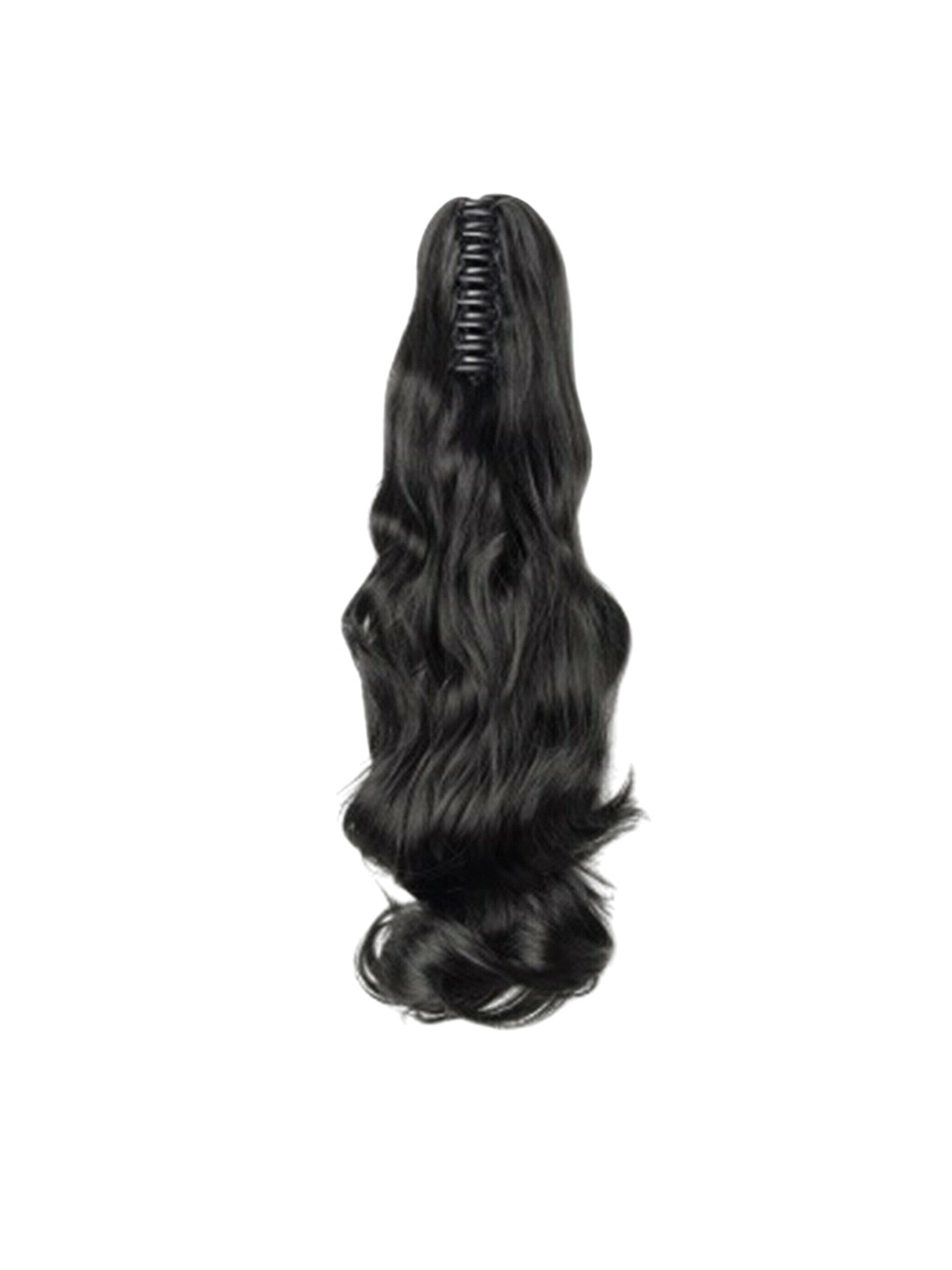 

camola deva Clip-In Ponytail Wavy Hair Extension - Black - 18 Inch