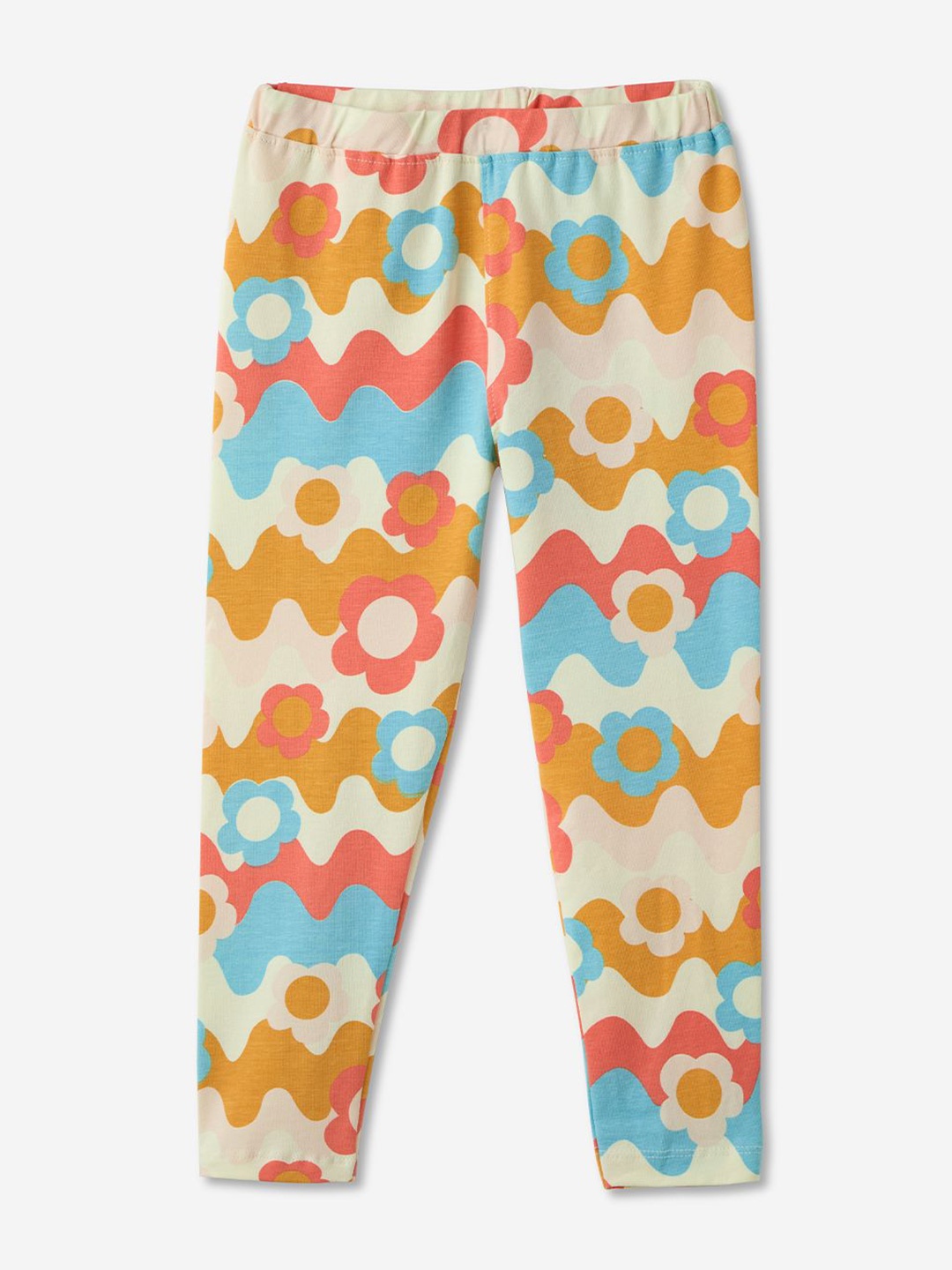 

The Souled Store Printed Mid-Rise Ankle-Length Leggings, Beige