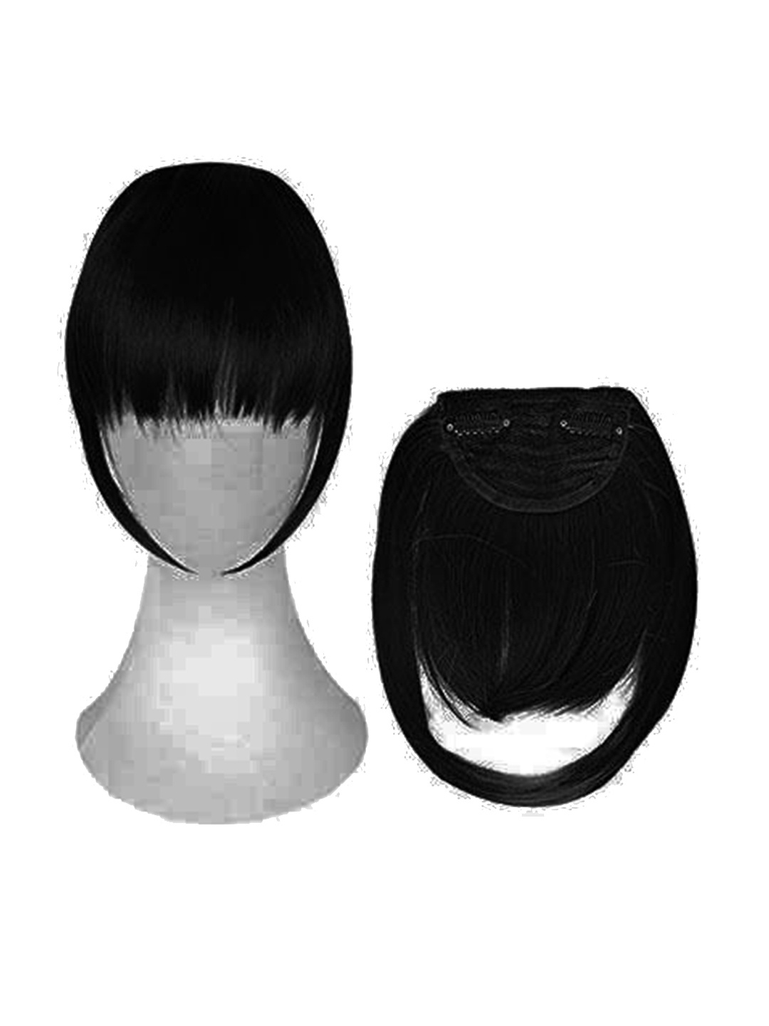 

camola deva Clip-In Straight Toupee Hair Extension - Black - 15.24 cm