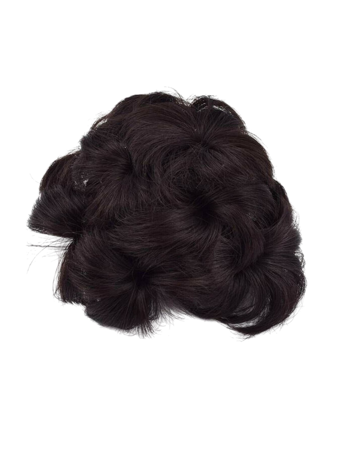 

camola deva Halo Wavy Bun Hair Extension- Black- 8 Inch, Brown