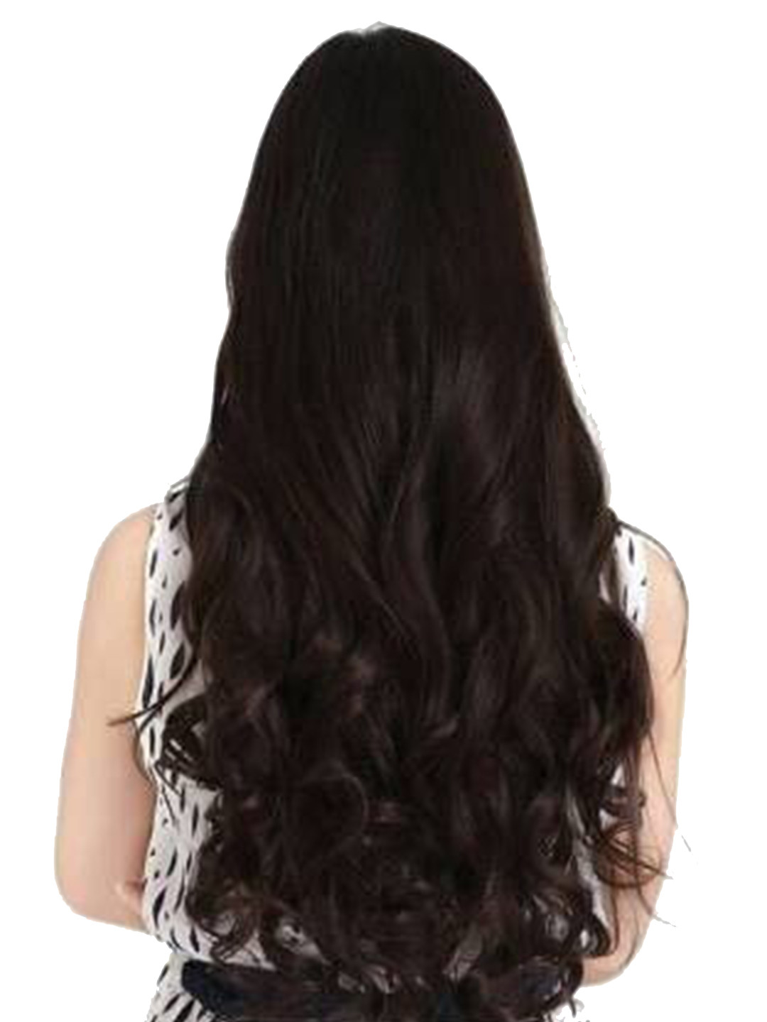 

camola deva Wavy Clip-In Hair Extension- Black - 24 Inch