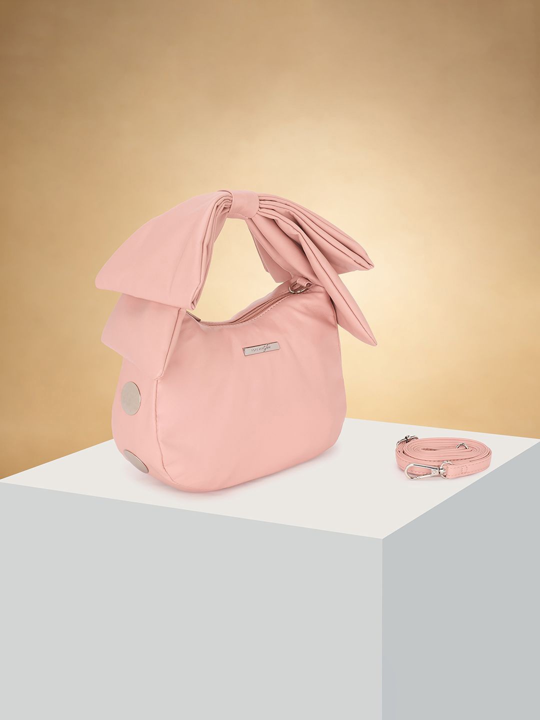 

Forever Glam by Pantaloons Women Solid Structured Handheld Bag, Pink