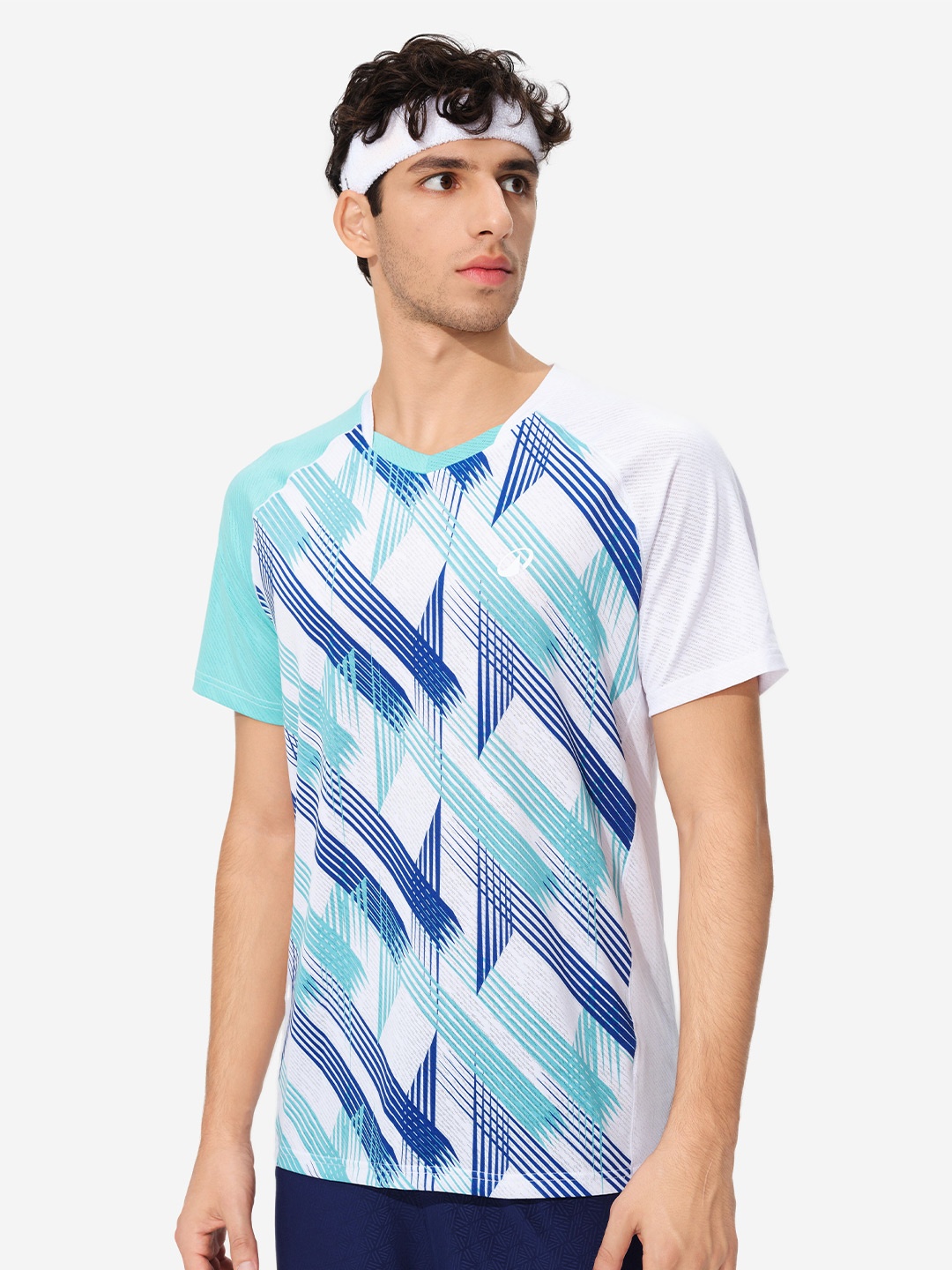 

PERFLY By Decathlon Men Striped Round Neck T-shirt, White
