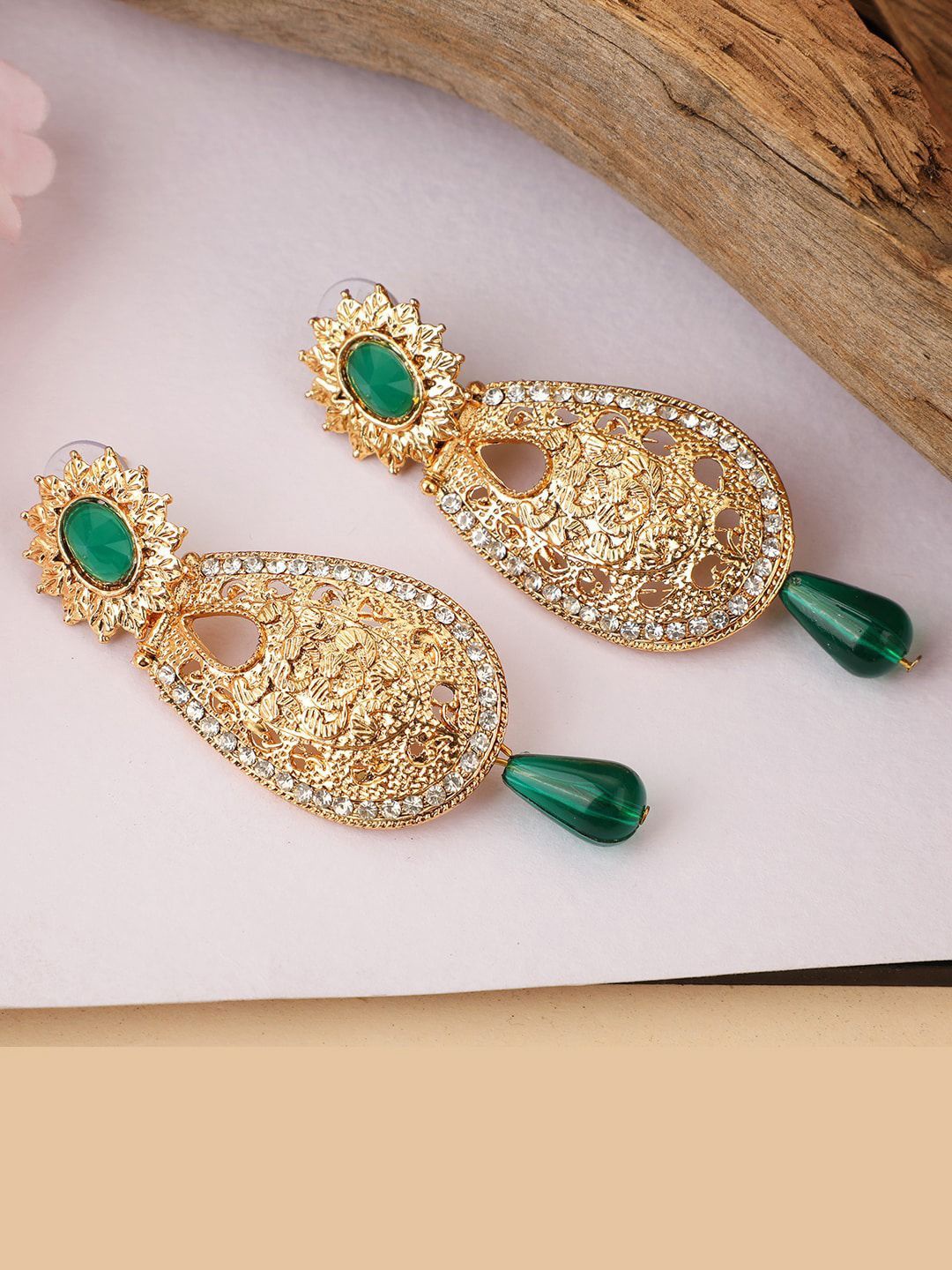 

Anouk Gold Plated Cubic Zirconia Oval Drop Earrings
