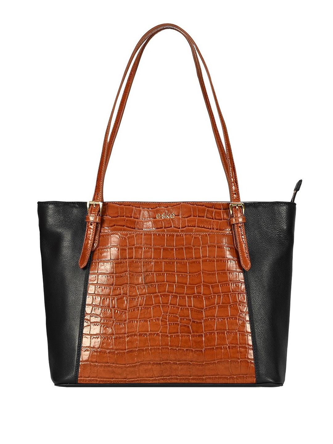 

Eske Women Rachel Textured Structured Leather Tote Bag, Black