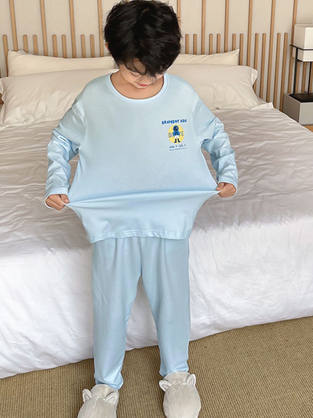 

LULU & SKY Boys Printed Night suit, Blue